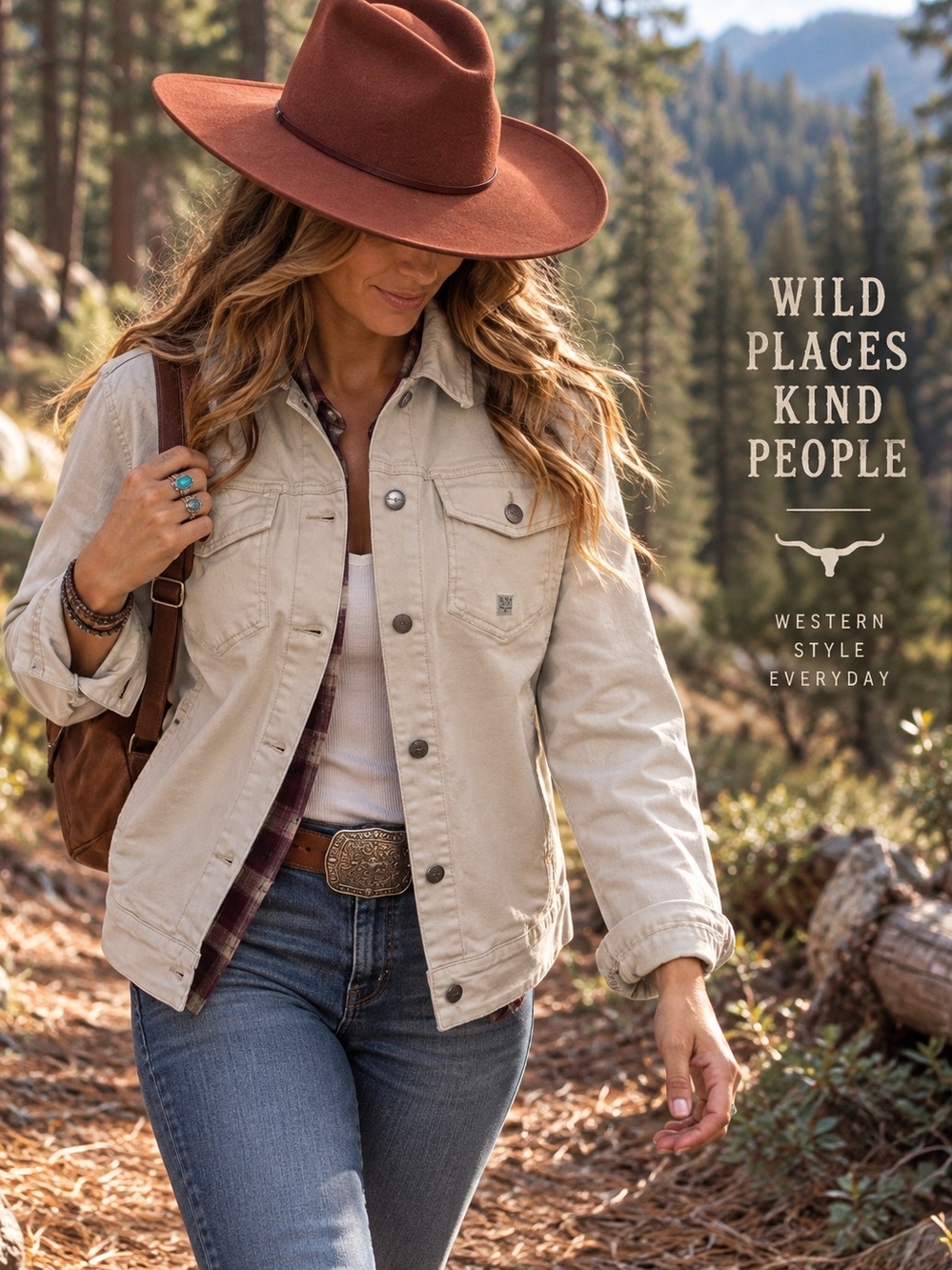 Kimes Ranch Cream Jean Jacket with Western Details NWT XL